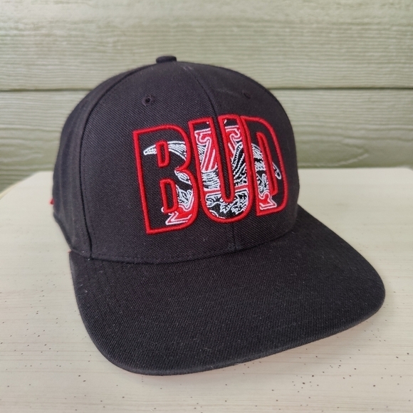 47 Brand Bud Budweiser Hat Cap Adjustable Black and Red Red One Size - Picture 1 of 9